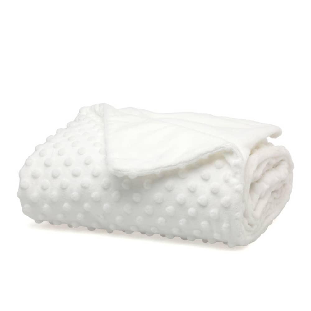 Copertina Neonato Carrozzina Culla Invernale in Pile Bianco - Dots