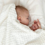 Copertina Neonato Carrozzina Culla Invernale in Pile Bianco - Dots