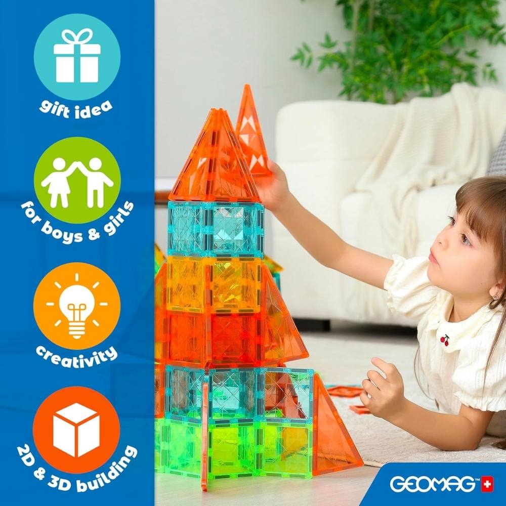 Costruzioni Magnetiche Bambini - Set 16 Pezzi - Geomag