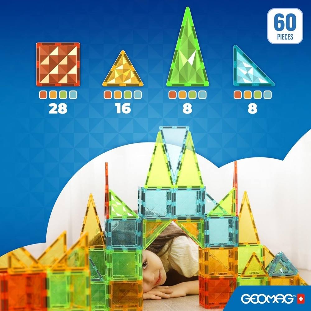 Costruzioni Magnetiche Bambini - Set 60 Pezzi - Geomag