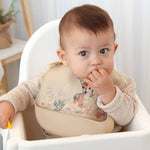 Bavaglino in silicone con tasca - beige - Kiokids