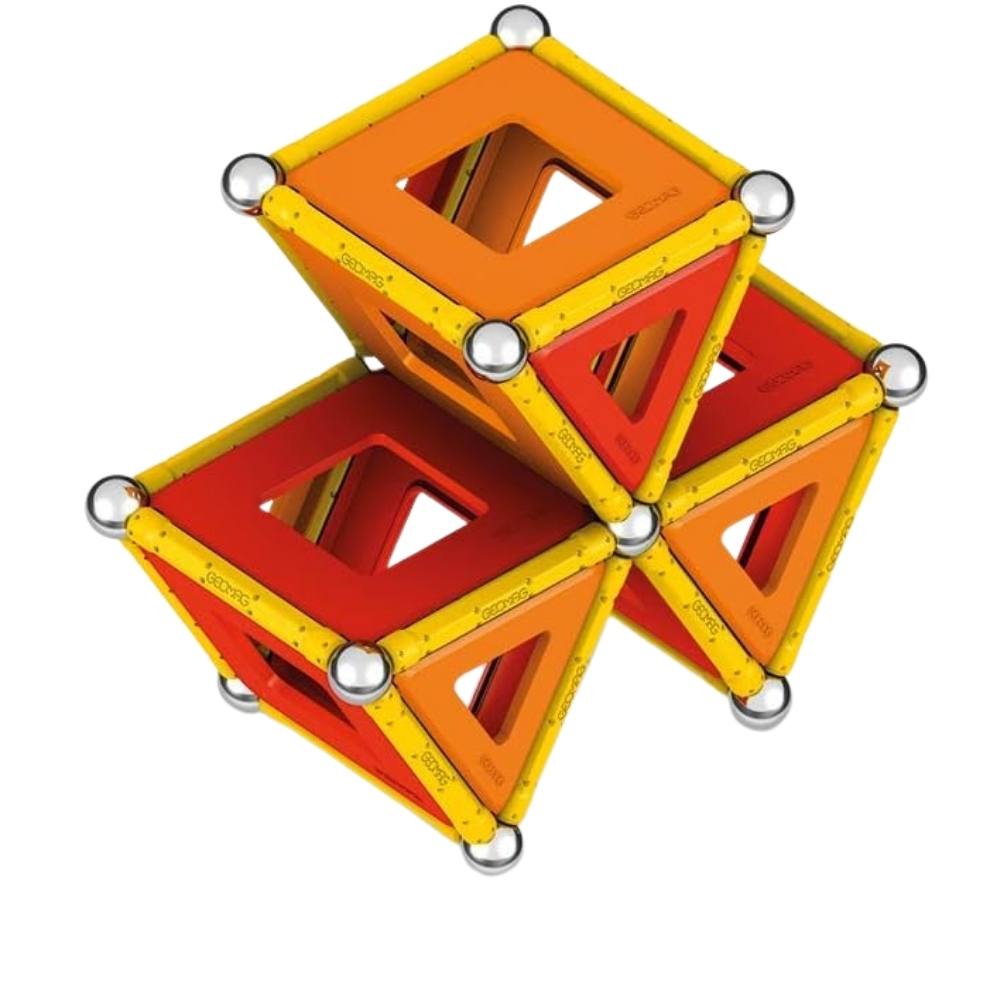Costruzioni Magnetiche Bambini - Pacco da 78 Pezzi - Arancio - Geomag