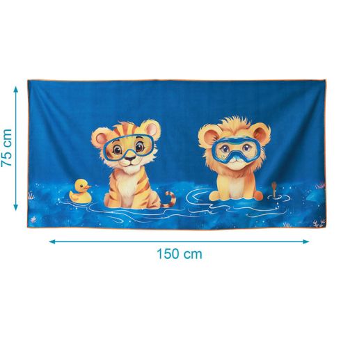 Telo Mare Bambini in Microfibra - Blu