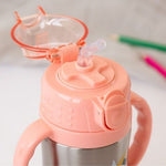 Bottiglia con Cannuccia per Bambini in Acciaio - Unicorno