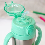 Bottiglia con Cannuccia per Bambini in Acciaio - Drago