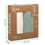 Set 2 Copertine Neonato in Mussola di Bamboo 120x120 cm - Verde