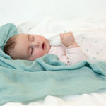 Set 2 Copertine Neonato in Mussola di Bamboo 120x120 cm - Verde