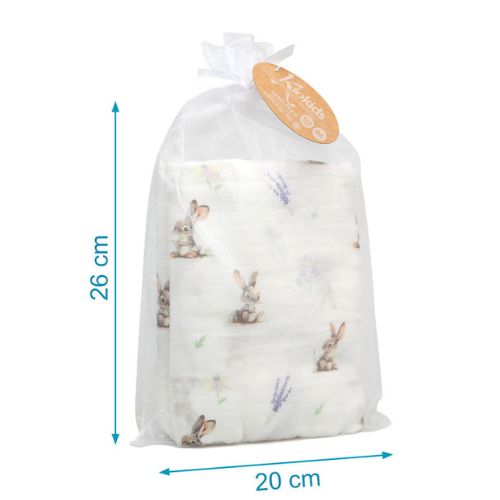 Copertina Neonato in Mussola di Bamboo 120x120 cm - Bianco Lavanda