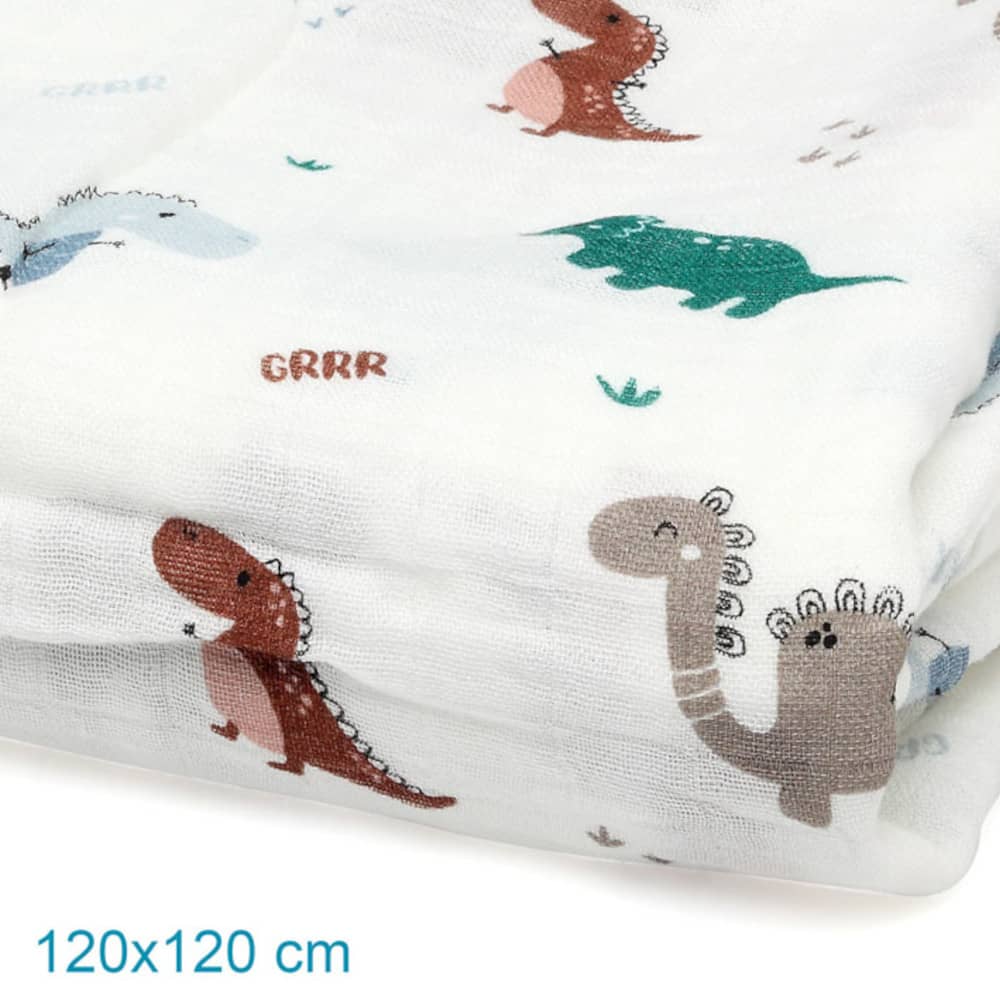 Copertina Neonato in Mussola di Bamboo 120x120 cm - Verde