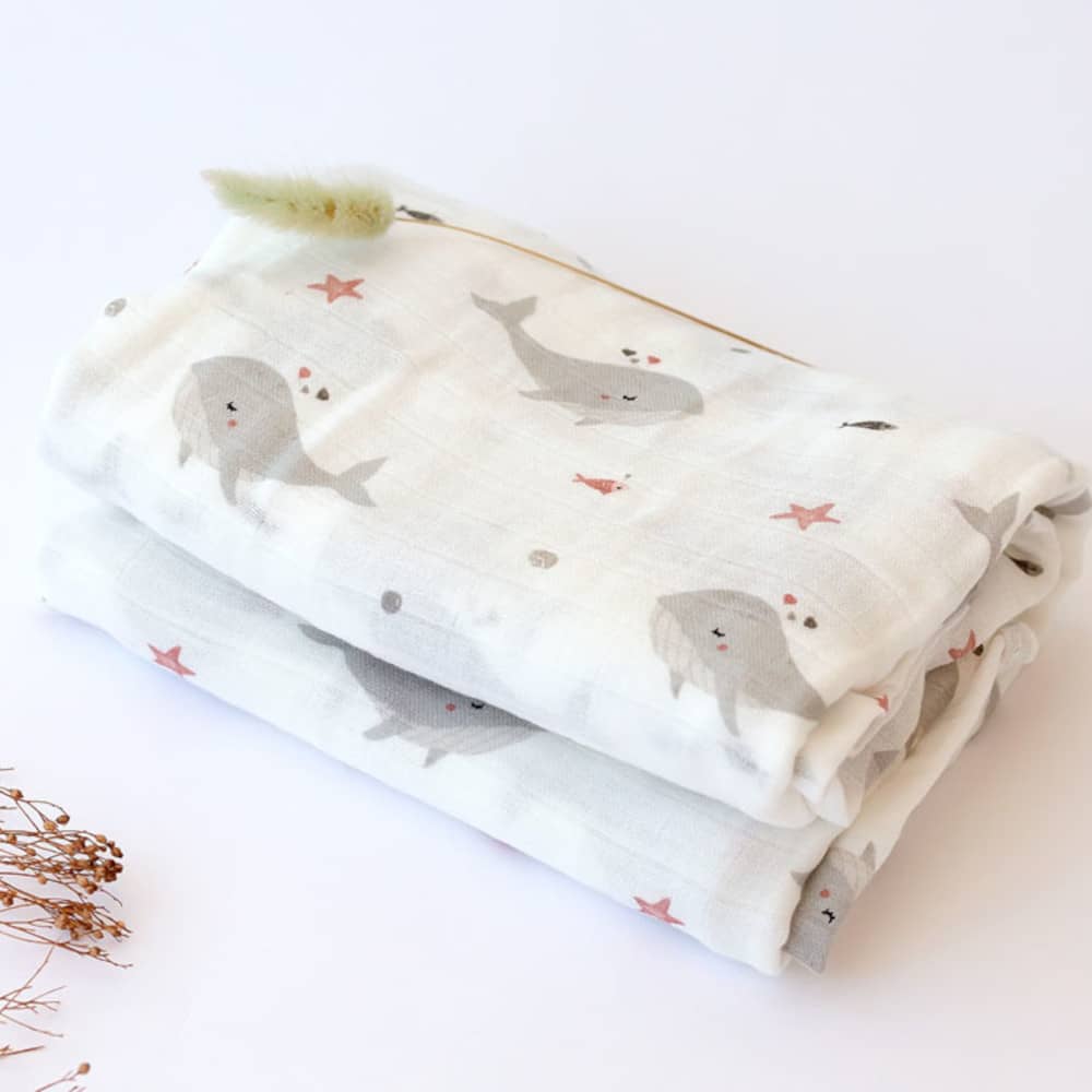 Copertina Neonato in Mussola di Bamboo 120x120 cm - Grigio