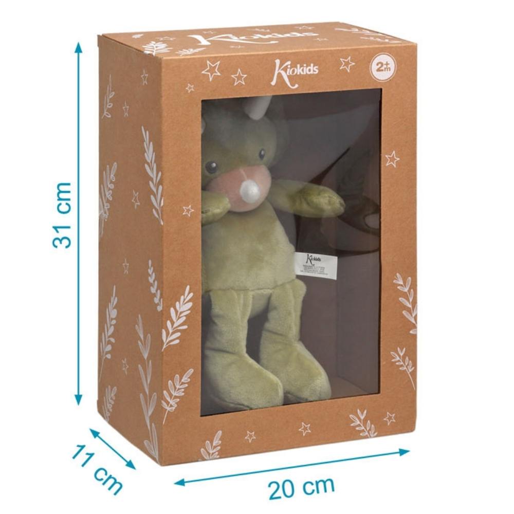 Peluche Dinosauro Triceratopo 39 cm - Verde - Scatola