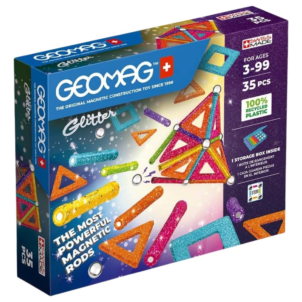 Costruzioni Magnetiche Bambini Pacco da 35 Pezzi Glitterati - Geomag