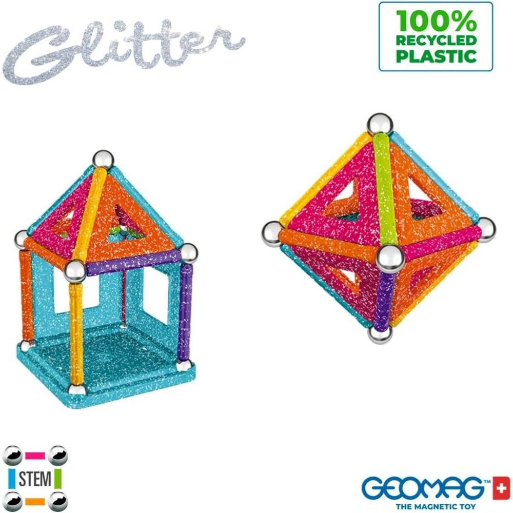 Costruzioni Magnetiche Bambini Pacco da 35 Pezzi Glitterati - Geomag