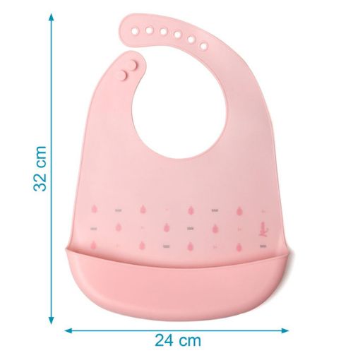 Bavaglino in silicone con tasca - Rosa