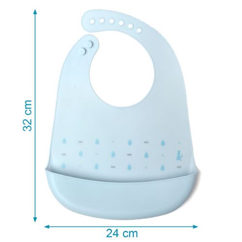 Bavaglino in silicone con tasca - Celeste