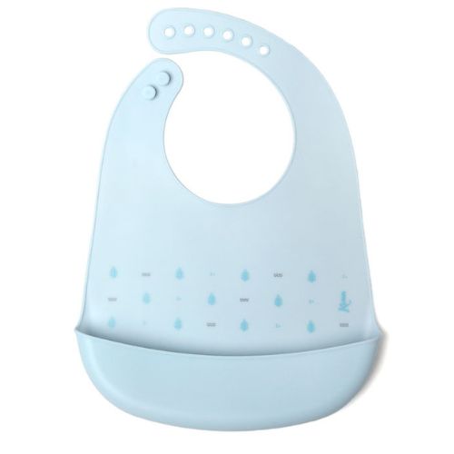 Bavaglino in silicone con tasca - Celeste