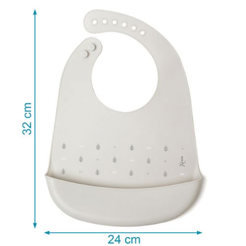 Bavaglino in Silicone con Tasca - Grigio