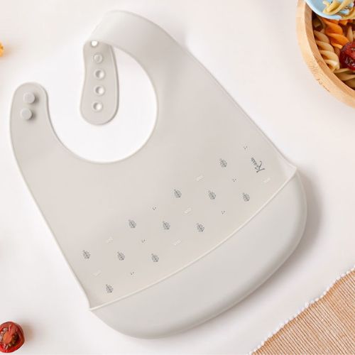 Bavaglino in Silicone con Tasca - Grigio