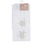 Quadrato Neonato in Cotone Ricamato - Set 2 Pezzi