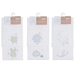 Quadrato Neonato in Cotone Ricamato - Set 2 Pezzi