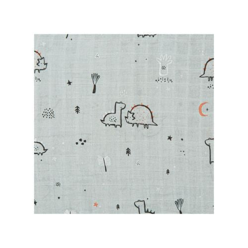 Copertina Neonato in Mussola di Bamboo 120x120 cm - Jurassic