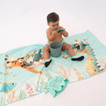 Telo Mare Bambini in Microfibra - Cavalluccio Verde