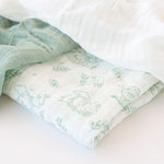 Set 3 Copertine Neonato in Mussola di Bamboo 70x70 cm - Salvia