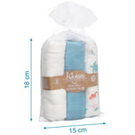 Set 3 Copertine Neonato in Mussola di Bamboo 70x70 cm - Blu