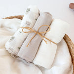 Set 3 Copertine Mussola Bamboo Cotone - Grigio