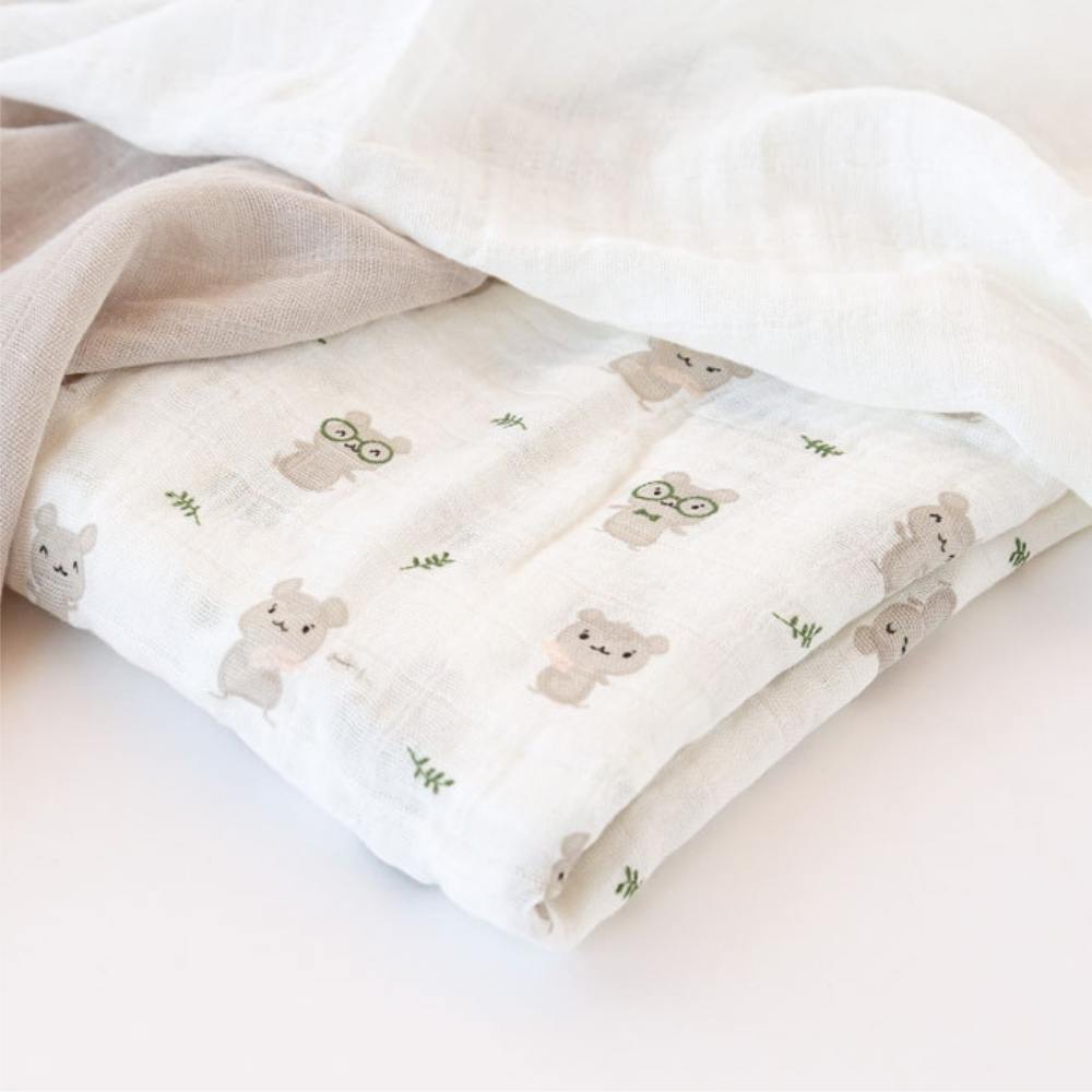 Set 3 Copertine Mussola Bamboo Cotone - Grigio