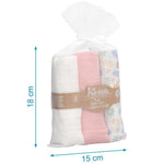Set 3 Copertine Neonato in Mussola di Bamboo 70x70 cm - Rosa