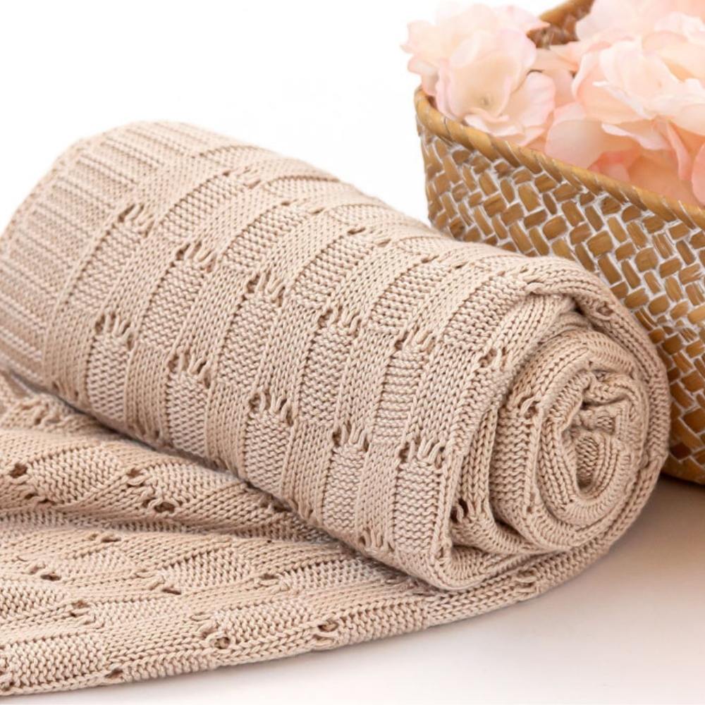 Copertina Neonato Estiva Traforata in Bamboo - Beige