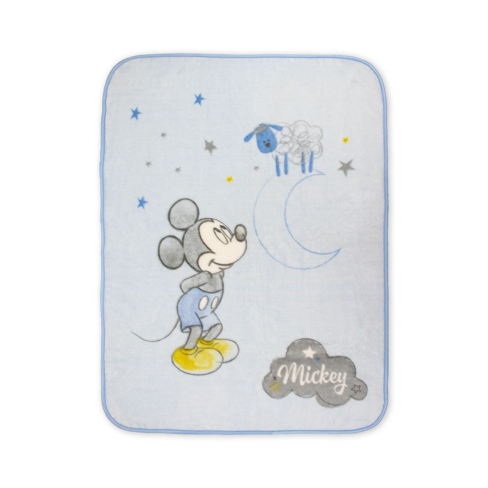 Copertina Lettino con Sbarre in Pile - Mickey Mouse - Topolino