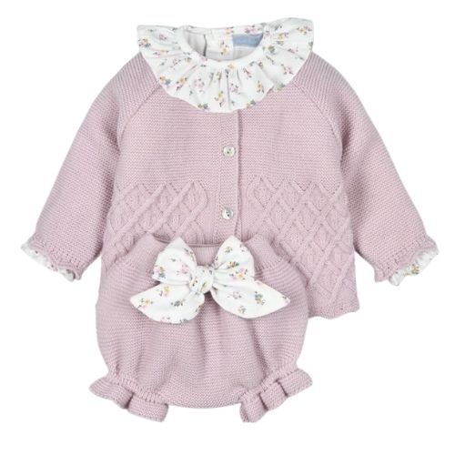 Pagliaccetto Neonata Bambina in Misto Lana 3 Pezzi - Emozione