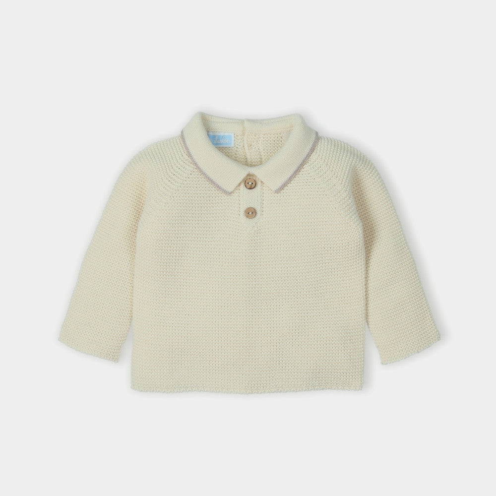 Pagliaccetto Neonato Bambino Invernale in Maglia Misto Lana - Maglia Polo