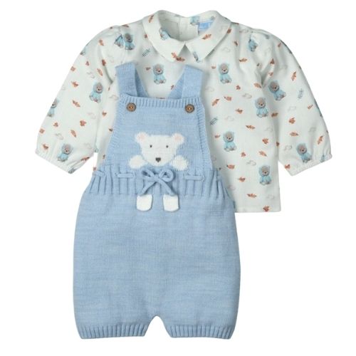 Pagliaccetto Neonato Bambino in Misto Lana Invernale - Salopette e Camicia