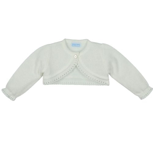 Cardigan Scaldacuore Neonata in Misto Lana panna