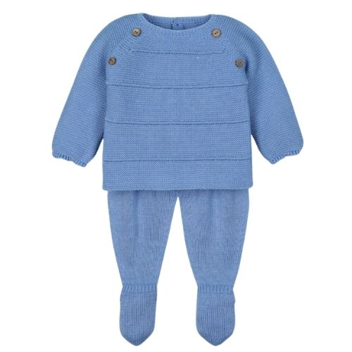 Completo Neonato Nascita in Filo di Cotone Celeste - Mac Illusion