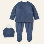 Completo Nascita in Misto Lana - Nanna - Blu