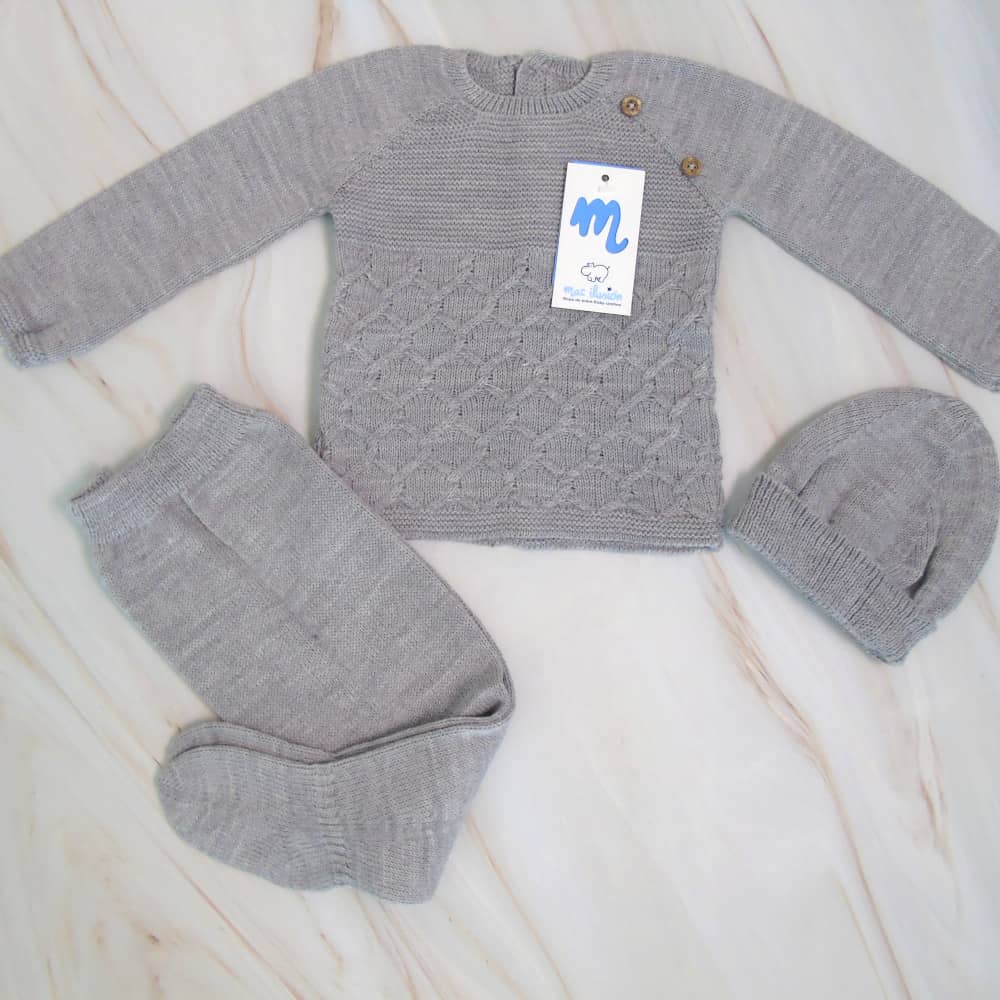 COMPLETO NASCITA NEONATO IN MISTO LANA - ABBRACCIO - Nene Shop