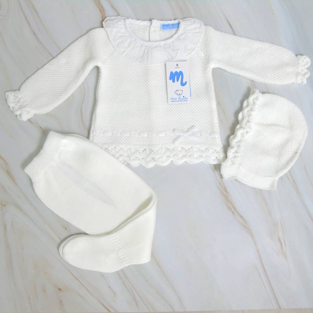 COMPLETO NASCITA NEONATO IN MISTO LANA - GIOIA - Nene Shop
