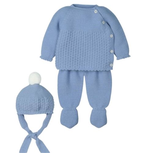 Completo Nascita Neonato in Misto Lana - Neve
