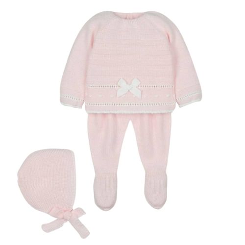 Completo Nascita Neonato in Misto Lana - Nastro