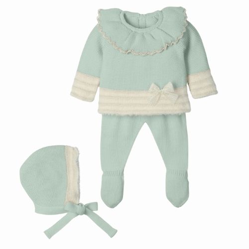 Completo Nascita Neonato in Misto Lana - Ribbon