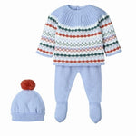 Completo Nascita Neonato in Misto Lana - Jacquard