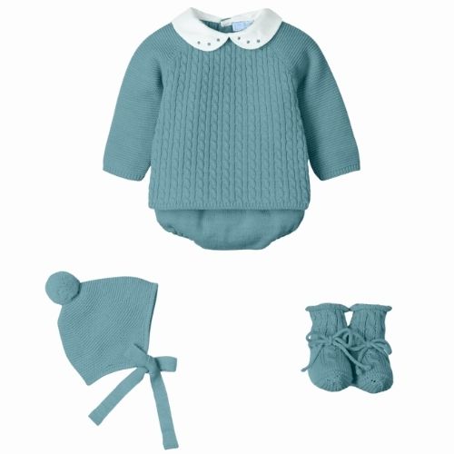 Completo Pagliaccetto Neonato Misto Lana - Cloud