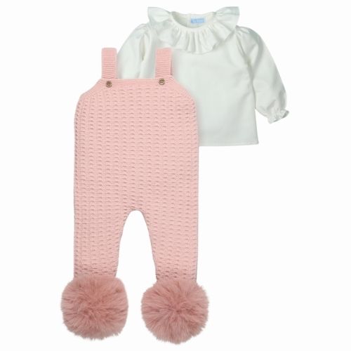 Completo Neonato con Salopette Misto Lana - Vintage