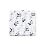 Set 3 Copertine Neonato in Mussola di Cotone - Panda Celeste