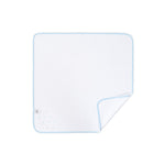 Quadrato Neonato in Puro Cotone Ricamato - bianco celeste - retro