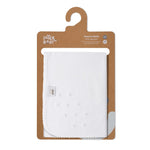 Quadrato Neonato In Puro Cotone Ricamato - Bianco - confezione